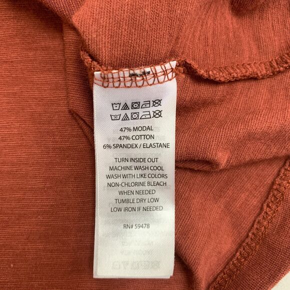 Joie Top Womens S Small Rust Scoop Neck Three Quarter Sleeve Modal Blend Casual - Picture 8 of 10